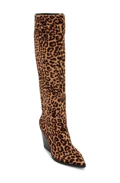 Dolce Vita Isobel Knee High Genuine Calf Hair Boot In Leopard Print Calf Hair