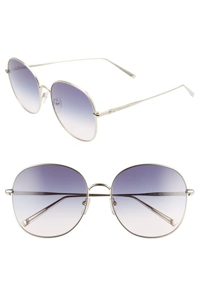 Longchamp Roseau 59mm Gradient Round Sunglasses In Gold/ Khaki