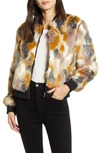CUPCAKES AND CASHMERE FAUX FUR PATCHWORK BOMBER JACKET,CJ402009