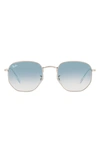 RAY BAN 51MM GEOMETRIC SUNGLASSES,RB3548N51-Y