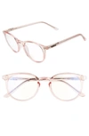 Quay X Chrissy Teigen All Nighter Cat Eye Blue Light Glasses, 50mm In Pink Clear Blue Light