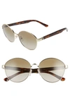 TORY BURCH 56MM GRADIENT ROUND SUNGLASSES,TY607156-Y