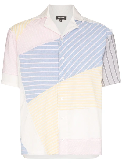 Ahluwalia Patrick Mixed Stripe Cotton Shirt In Blue
