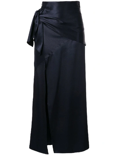 Christopher Esber Side-tied Maxi Skirt In Blue