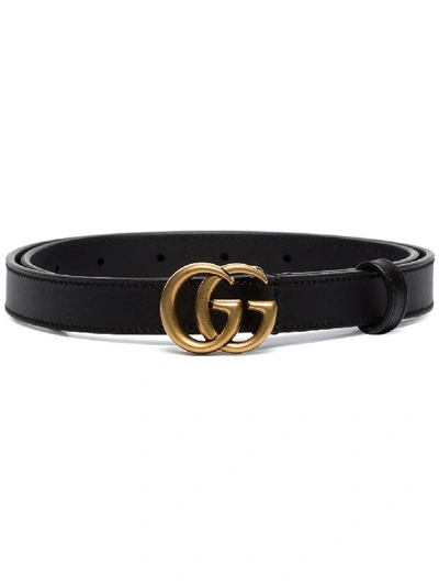 Gucci Black Marmont Logo Leather Belt