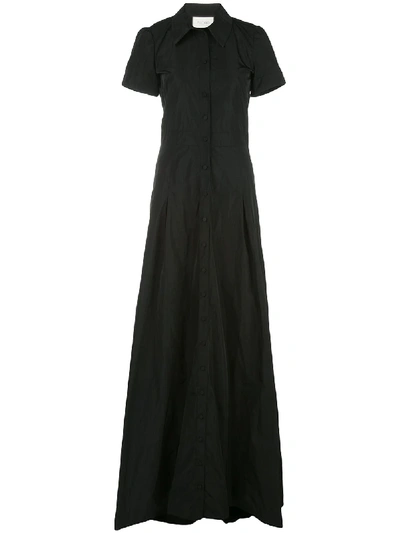 Alexis Felicity Short Sleeve Long Gown In Black