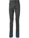Alchemist Embroidered Patchwork Skinny Jeans In Blue