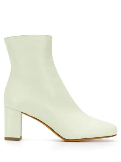 Maryam Nassir Zadeh 70mm Agnes Leather Ankle Boots In Green