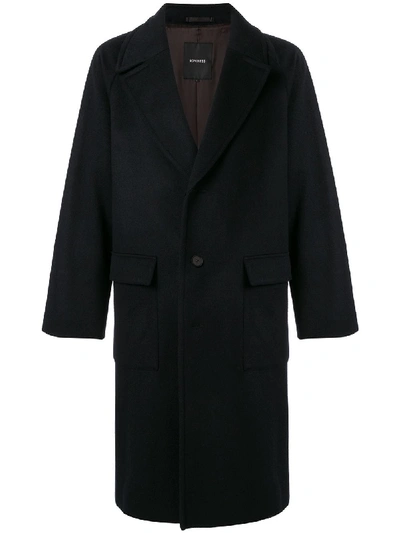 Loveless Single-breasted Wide Lapel Coat In Black