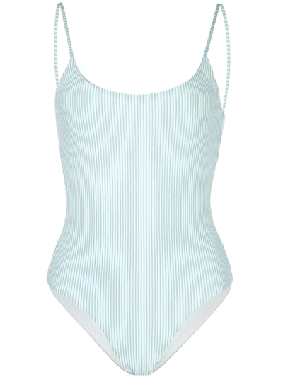 Onia Gabriella Striped Swimsuit In Blue