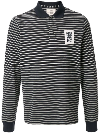 Kent & Curwen Striped Pattern Polo Shirt In Blue