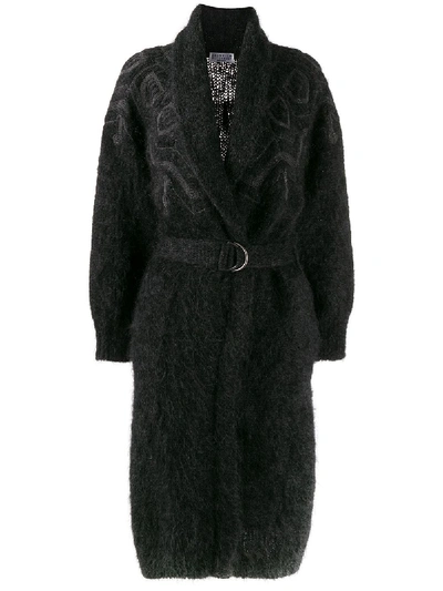 Brunello Cucinelli Embellished Cardigan Coat In 灰色