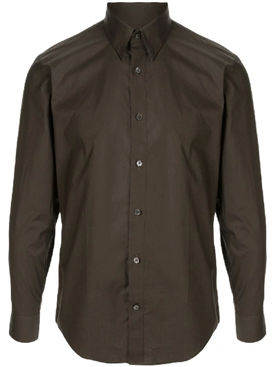 Cerruti 1881 Fitted Long Sleeve Shirt In Green