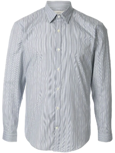 Cerruti 1881 Long Sleeve Vertical Stripes Shirt In 灰色
