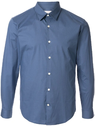 Cerruti 1881 Fitted Long Sleeve Shirt In Blue