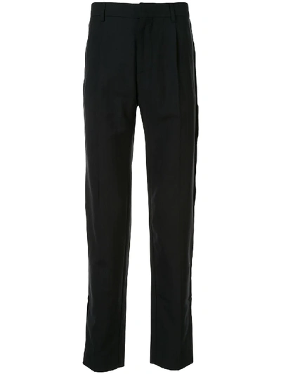 Cerruti 1881 High Waist Herringbone Trousers In Black