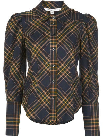 Veronica Beard Seneca Plaid Print Shirt In 蓝色