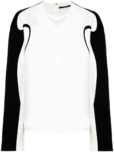Haider Ackermann Boxy Fit Contrast Piping Top In White