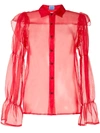 Macgraw Souffle Blouse In Red