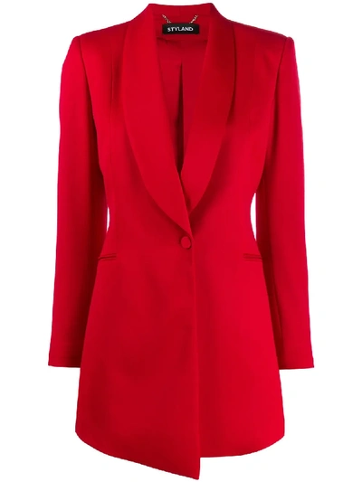 Styland Shawl Lapel Blazer In Red