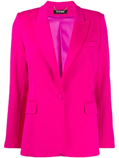 Styland Tailored Peaked Lapel Blazer In Pink