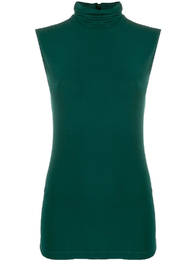 Styland Roll Neck Top In Green