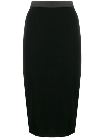 Styland Midi Pencil Skirt In Black