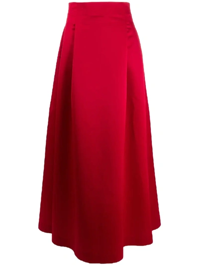 Styland Long Ball Skirt In Red