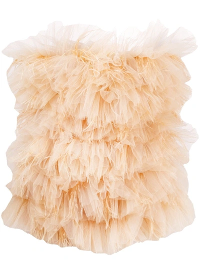 Loulou Ruffled Tulle Mini Dress In Neutrals