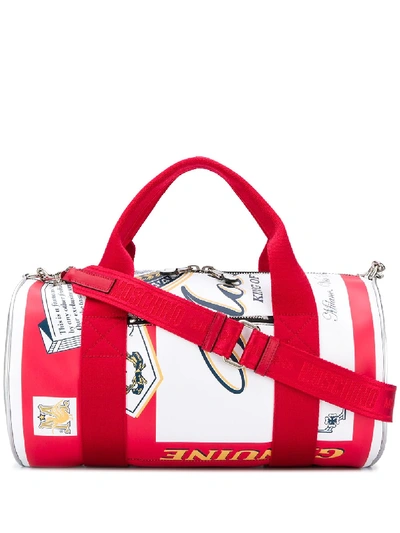 Moschino Can Printed Holdall In White