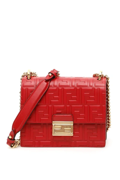 Fendi Small Ff Kan I Bag In Red