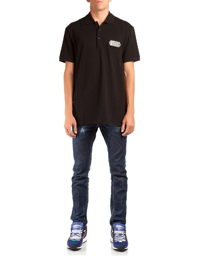 Versace Black Cotton Polo Shirt