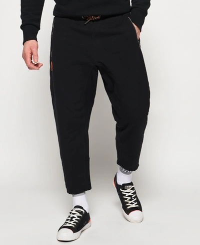 Superdry Cropped Loopback Joggers In Black