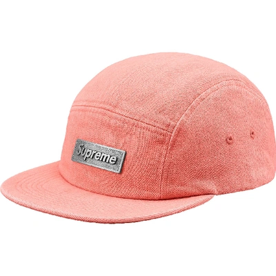 Pre-owned Supreme  Metal Plate Camp Cap Pink