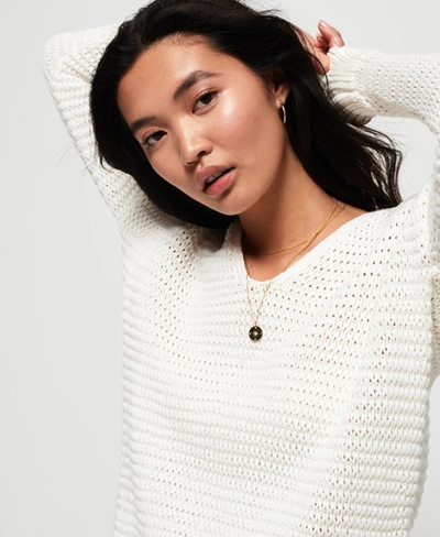 Superdry Eloise Textured Open Knit In White