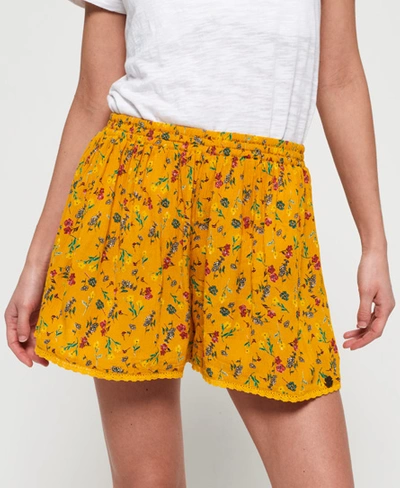 Superdry Dylan Printed Beach Shorts In Yellow