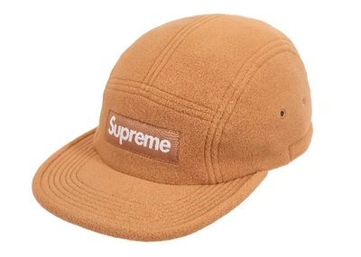 Pre-owned Supreme Fleece Pullcord Camp Cap Brown