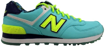 Pre-owned New Balance 574 Luau (women's) In Blue/yellow