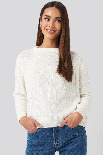 Trendyol Sequin Sweater White