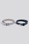 NA-KD DOUBLE PACK SLIM BELTS GREY