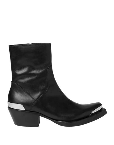 Vetements Metal Toecap Leather Cowboy Boots In Black