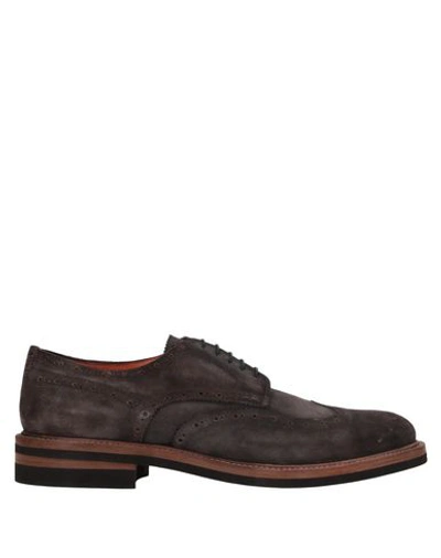 Santoni Lace-up Shoes In Dark Brown