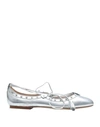 TOD'S TOD'S WOMAN BALLET FLATS SILVER SIZE 5 SOFT LEATHER,11796383GQ 8