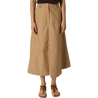 22535459 Jina High Waist A-line Midi Skirt In Brown