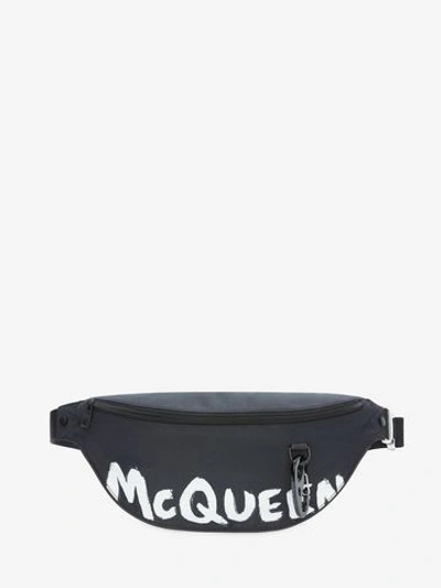 Alexander Mcqueen Oversize Harness Belt Bag In Black/white