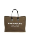 SAINT LAURENT MEN'S RIVE GAUCHE CANVAS TOTE,0400011831365