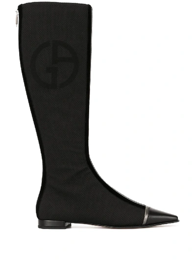 Giorgio Armani Knee Length Boots In Black