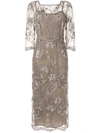 Antonio Marras Embroidered Cocktail Dress In Brown