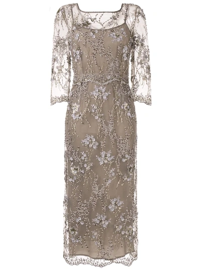 Antonio Marras Embroidered Cocktail Dress In Brown