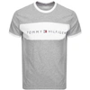 TOMMY HILFIGER LOUNGE LOGO FLAG T SHIRT GREY,127365